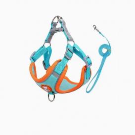 Reflective Suede vest Cat harness with leash